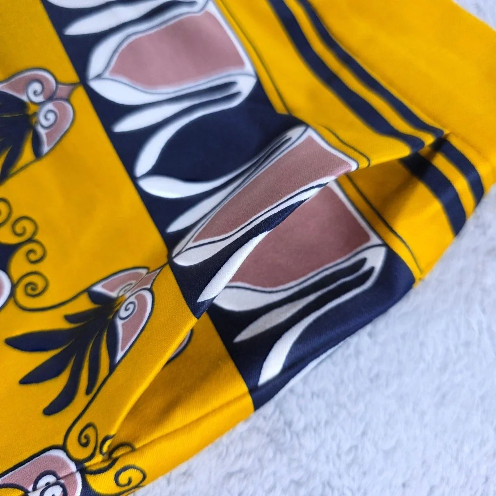 J.Crew City Fit Lisbon Scroll Ornate Print Cotton Stretch Shorts Yellow 8 Womens